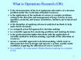 What is Operations Research OR PowerPoint PPT Presentation
