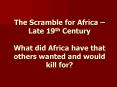 The Scramble for Africa  PowerPoint PPT Presentation