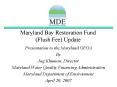 Maryland Bay Restoration Fund Flush Fee Update PowerPoint PPT Presentation
