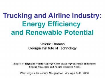 Trucking and Airline Industry: