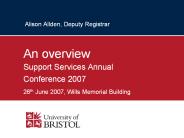 Alison Allden, Deputy Registrar