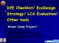 DfE Checklist EcoDesign Strategy LCA Evaluation Other tools PowerPoint PPT Presentation