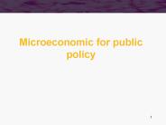 Microeconomic for public policy
