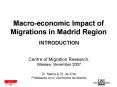 Macroeconomic Impact of Migrations in Madrid Region PowerPoint PPT Presentation
