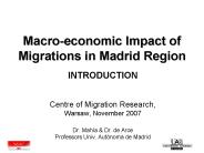 Macroeconomic Impact of Migrations in Madrid Region