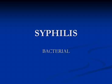 SYPHILIS