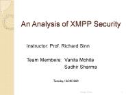 An Analysis of XMPP Security