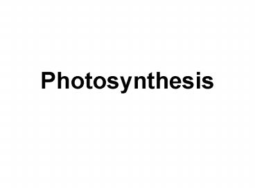 Photosynthesis