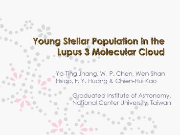 Young Stellar Population in the Lupus 3 Molecular Cloud