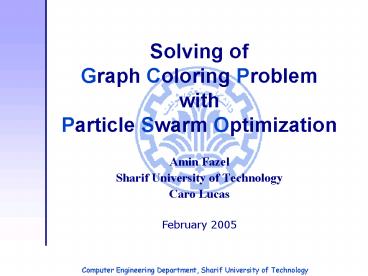 Solving of Graph Coloring Problem with Particle Swarm Optimization ...