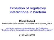 Evolution of regulatory interactions in bacteria