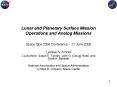 Lunar and Planetary Surface Mission Operations and Analog Missions PowerPoint PPT Presentation