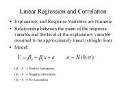 Linear Regression and Correlation