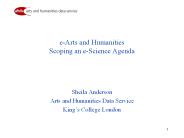 e-Arts and Humanities Scoping an e-Science Agenda