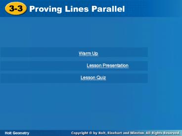 Proving Lines Parallel