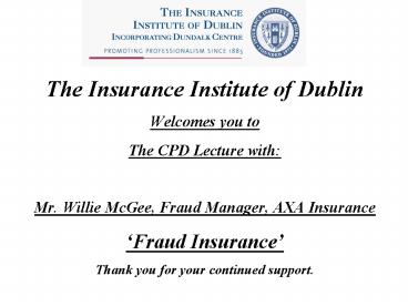 The Insurance Institute of Dublin