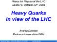 Heavy Quarks in view of the LHC PowerPoint PPT Presentation
