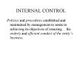 INTERNAL CONTROL PowerPoint PPT Presentation