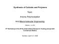 Synthesis of Colloids and Polymers PowerPoint PPT Presentation