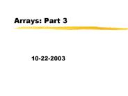 Arrays: Part 3