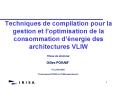 Techniques de compilation pour la gestion et l PowerPoint PPT Presentation