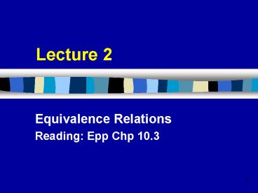 Equivalence Relations