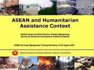 ASEAN and Humanitarian Assistance Context