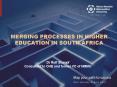MERGING PROCESSES IN HIGHER EDUCATION IN SOUTH AFRICA PowerPoint PPT Presentation