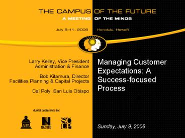 Managing Customer Expectations: A Successfocused Process