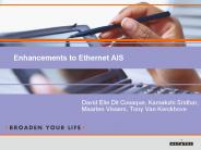 Enhancements to Ethernet AIS