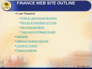 FINANCE WEB SITE OUTLINE