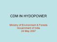 CDM IN HYDOPOWER PowerPoint PPT Presentation