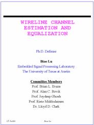 WIRELINE CHANNEL ESTIMATION AND EQUALIZATION