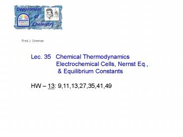 Lec' 35 Chemical Thermodynamics