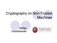 Cryptography on NonTrusted Machines