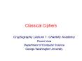 Cryptography Lecture 1: Chantilly Academy PowerPoint PPT Presentation