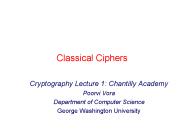 Cryptography Lecture 1: Chantilly Academy