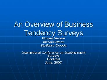 An Overview of Business Tendency Surveys