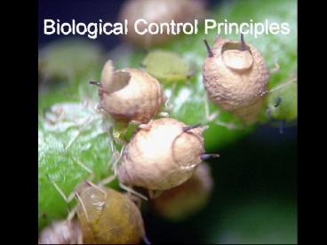 Biological Control Principles