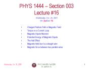 PHYS 1444-003, Fall 2005