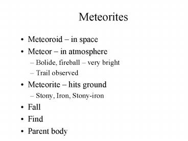 Meteorites