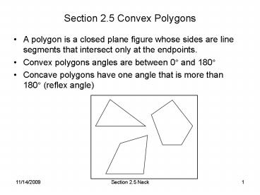 Section 2'5 Convex Polygons