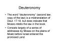 Deuteronomy PowerPoint PPT Presentation