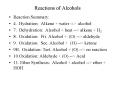 Reactions of Alcohols PowerPoint PPT Presentation