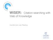 WISER: Citation searching with Web of Knowledge