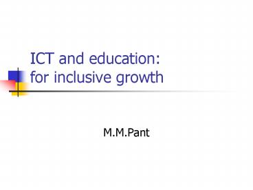 ICT and education: for inclusive growth