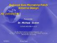 Reduced Size Microstrip Patch Antenna Design PowerPoint PPT Presentation