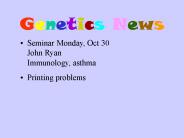 Genetics News