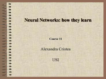 Neural Networks: how they learn