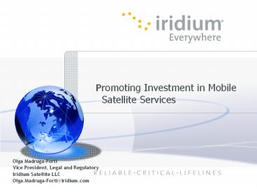 Promoting Investment in Mobile Satellite Services